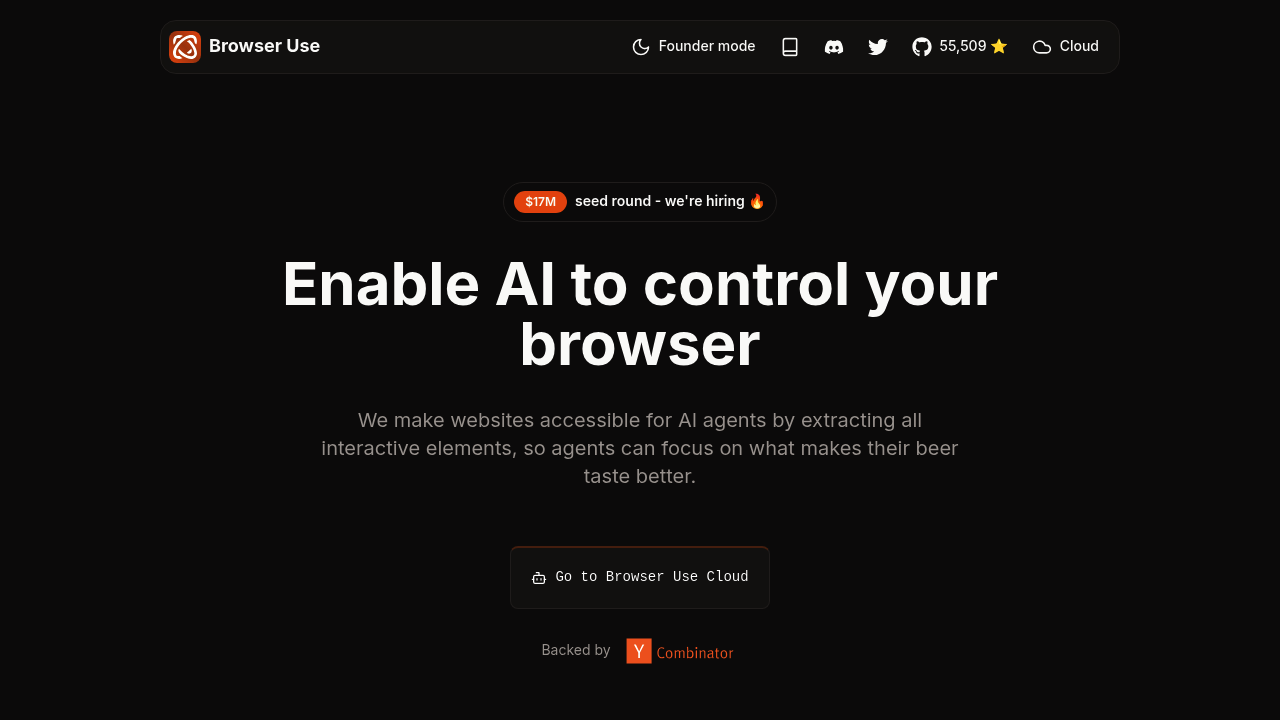 A screenshot of Browser Use