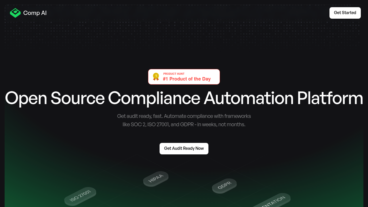 Screenshot of Comp AI website
