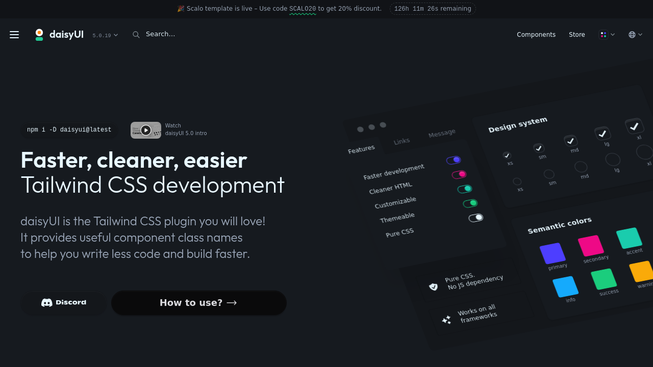 A screenshot of Daisy UI