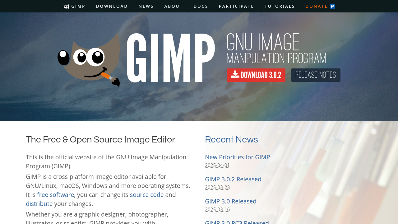 A screenshot of GIMP