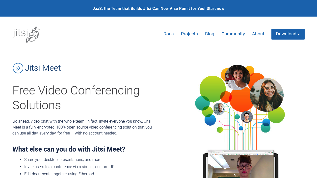 Screenshot of Jitsi Meet website