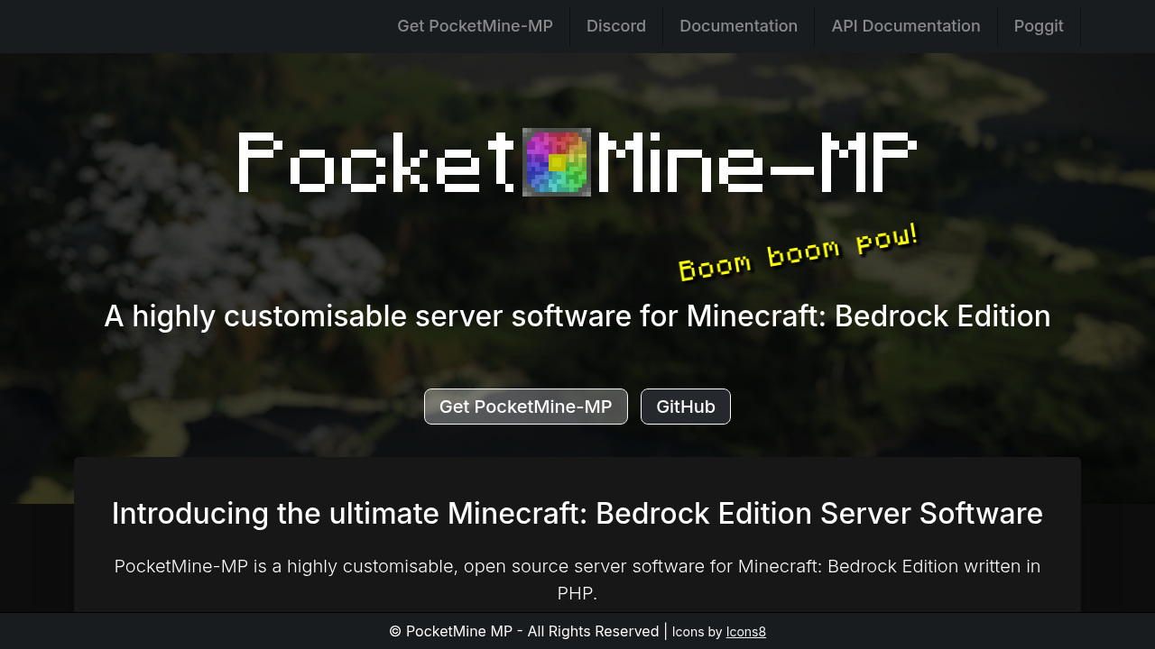A screenshot of PocketMine