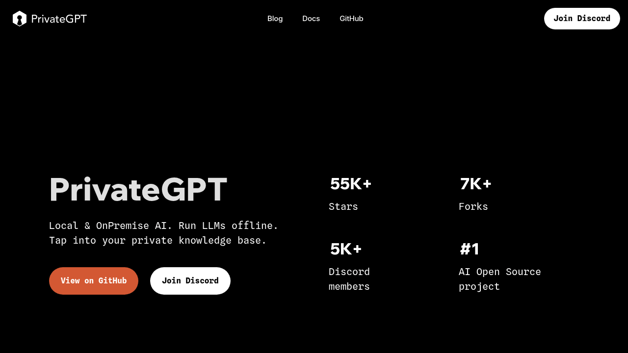 A screenshot of Private GPT