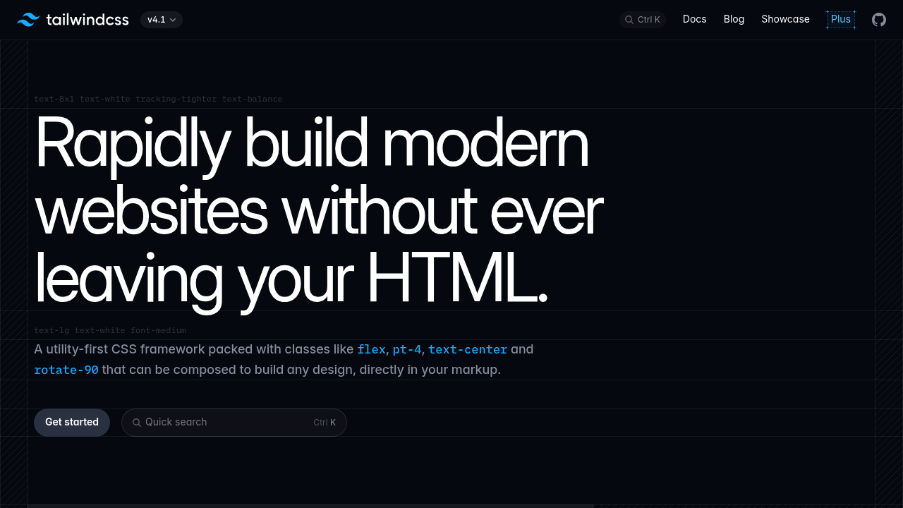 A screenshot of Tailwind CSS