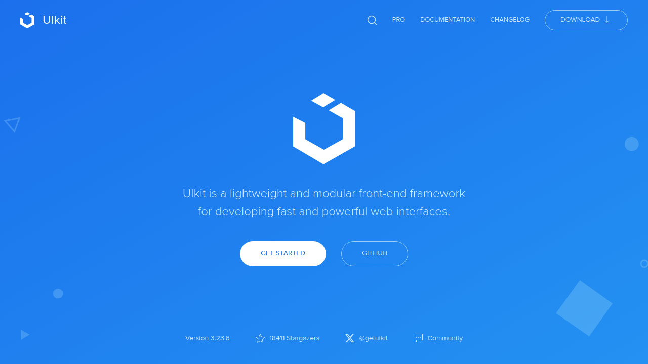 Screenshot of UI Kit website